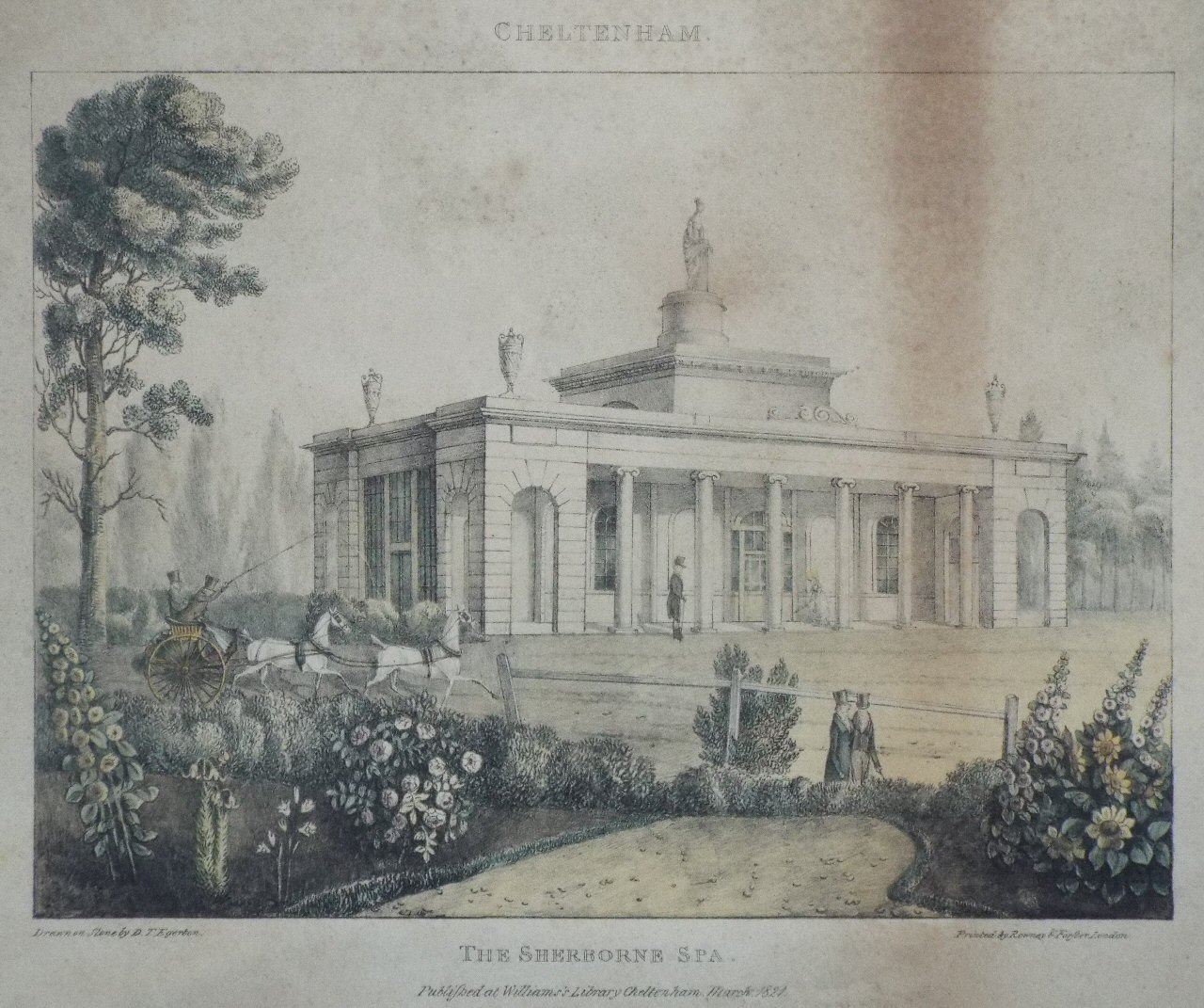 Lithograph - Cheltenham. The Sherborne Spa. - Egerton